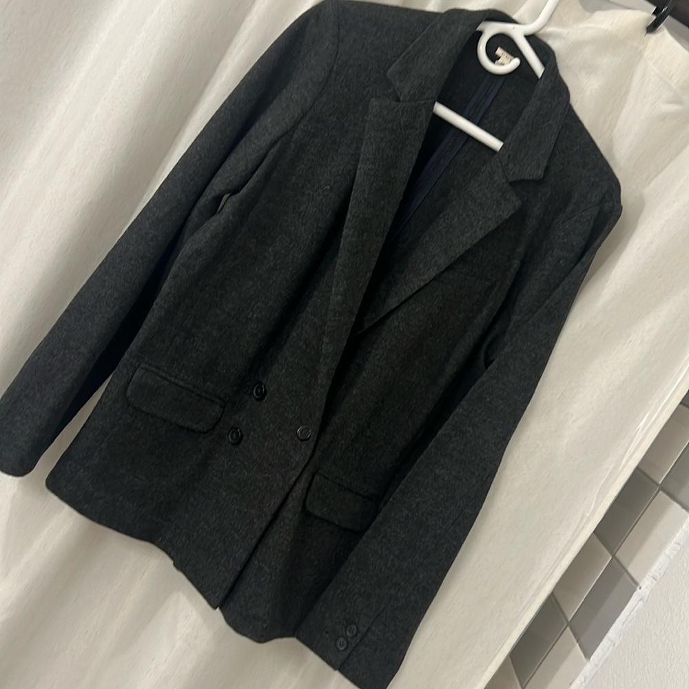 J. Crew 100% wool gray double breasted blazer, size 12